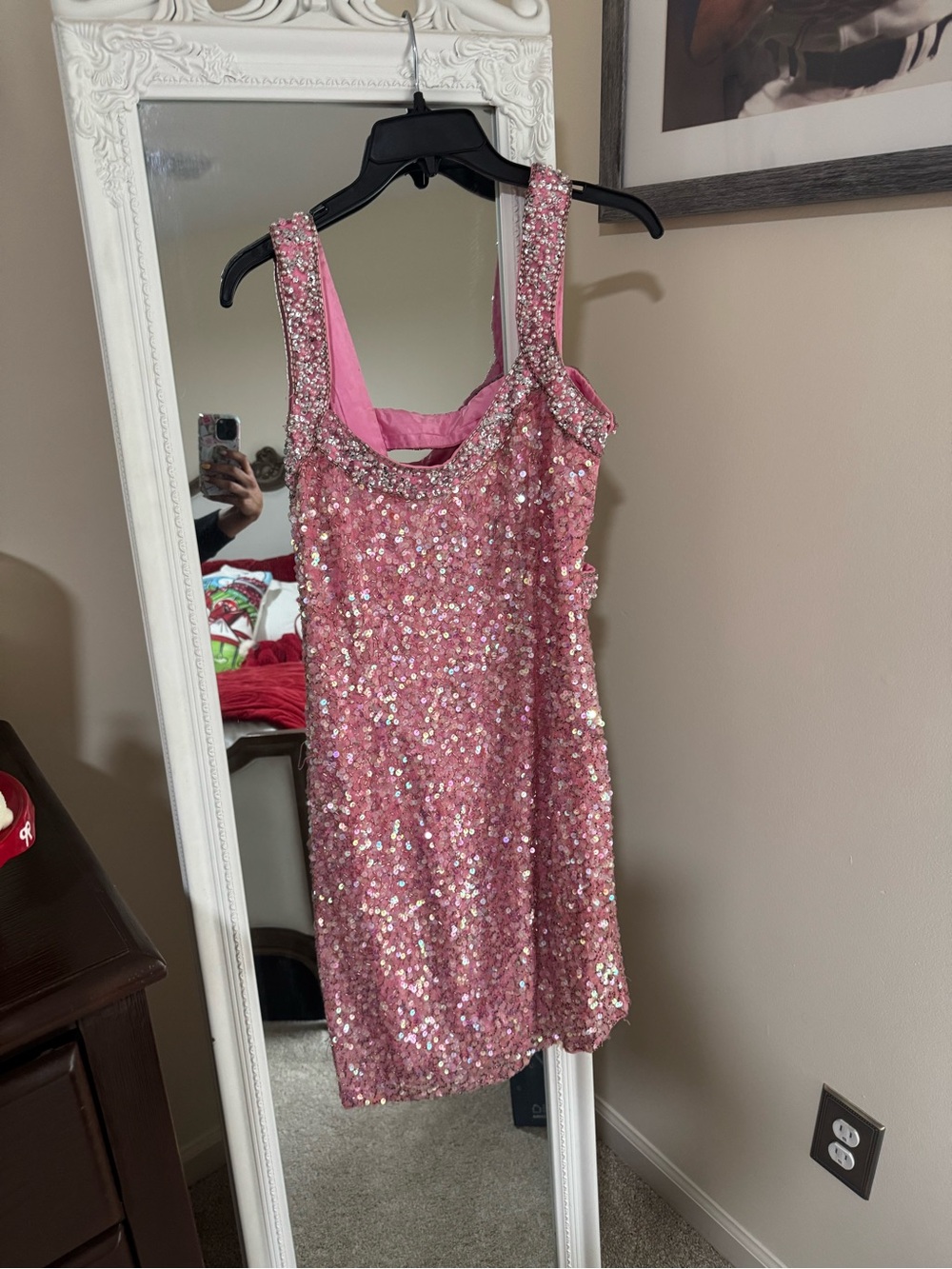 Cache Vintage Pink Sequin Party Dress - Sparkling Sleeveless Cocktail Dress